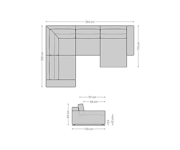 DELIFE Wohnlandschaft Lanzo, XL Mikrofaser Khakibraun 360x260 cm Recamiere günstig online kaufen
