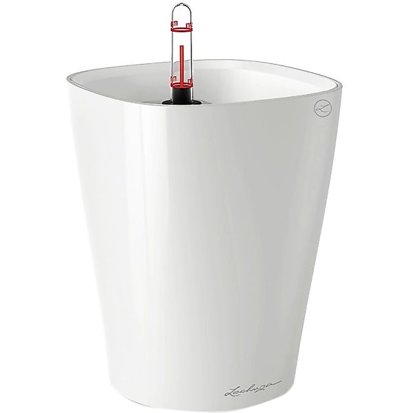 Lechuza® Blumentopf Deltini - weiß hochglanz AIO Komplettset günstig online kaufen