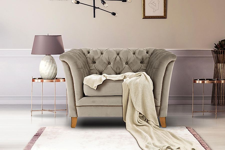 Home affaire Sessel Newport modernes Chesterfield, günstig online kaufen