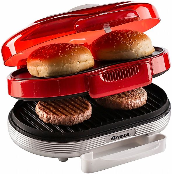 Ariete Kontaktgrill "0205R Party Time Hambuger Maker, rot" 1200 W günstig online kaufen