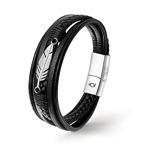 UNIQAL.de Lederarmband Lederarmband Herren "FEATHER" Geflochten günstig online kaufen