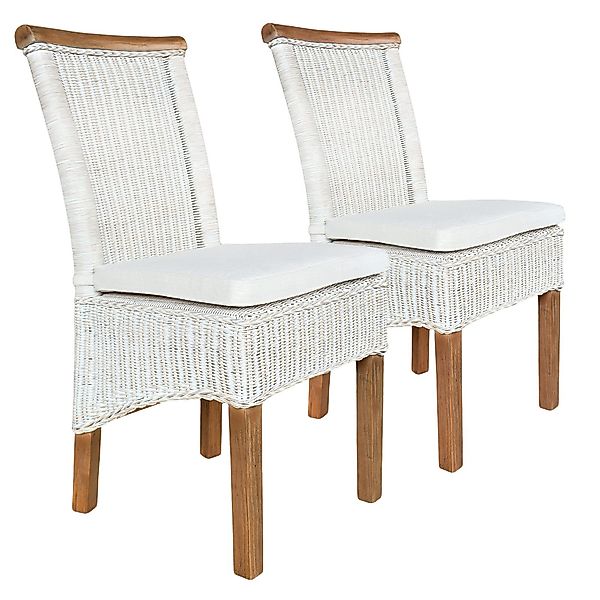 Amagohome Rattanstuhl Esszimmer Stühle Set Rattanstühle günstig online kaufen
