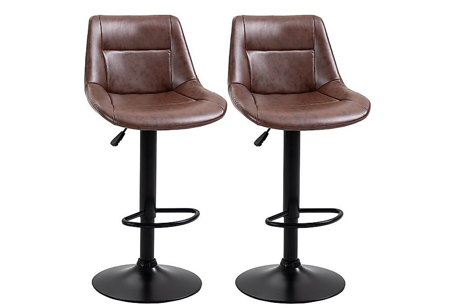 HOMCOM Barhocker Barstuhl mit Rückenlehne (Tresenstuhl, 2 St., Küchenhocker günstig online kaufen