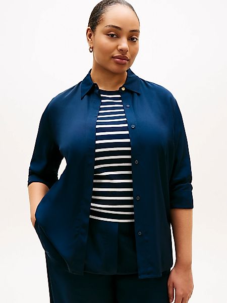 Tommy Hilfiger Curve Hemdbluse "CRV VIS TWILL BUTTON UP SHIRT" in großen Gr günstig online kaufen