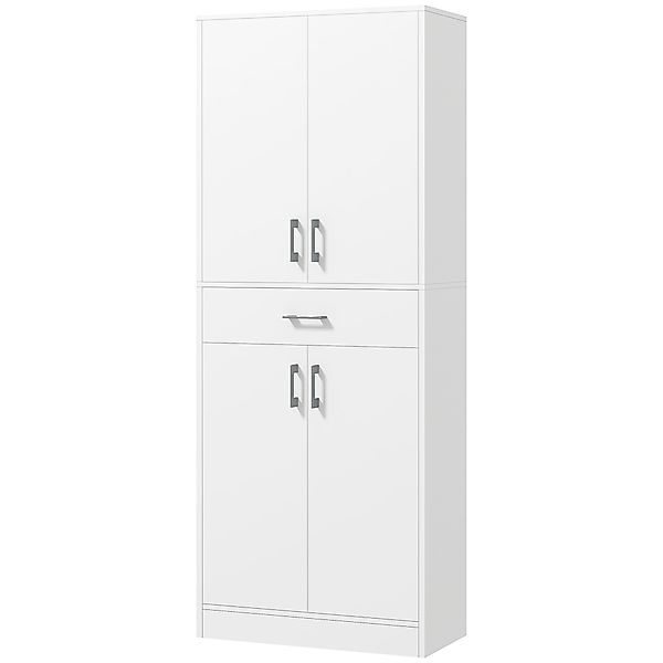 HOMCOM Küchenbuffet Küchenschrank hoher Schrank 2 verstellbare Regale 4 Tür günstig online kaufen