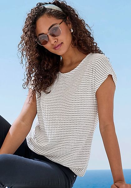 Vivance Kurzarmshirt "aus strukturierter Strickqualität", mit schönem Muste günstig online kaufen