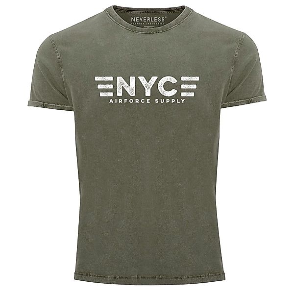 Neverless Print-Shirt Herren Vintage Shirt Aufdruck günstig online kaufen