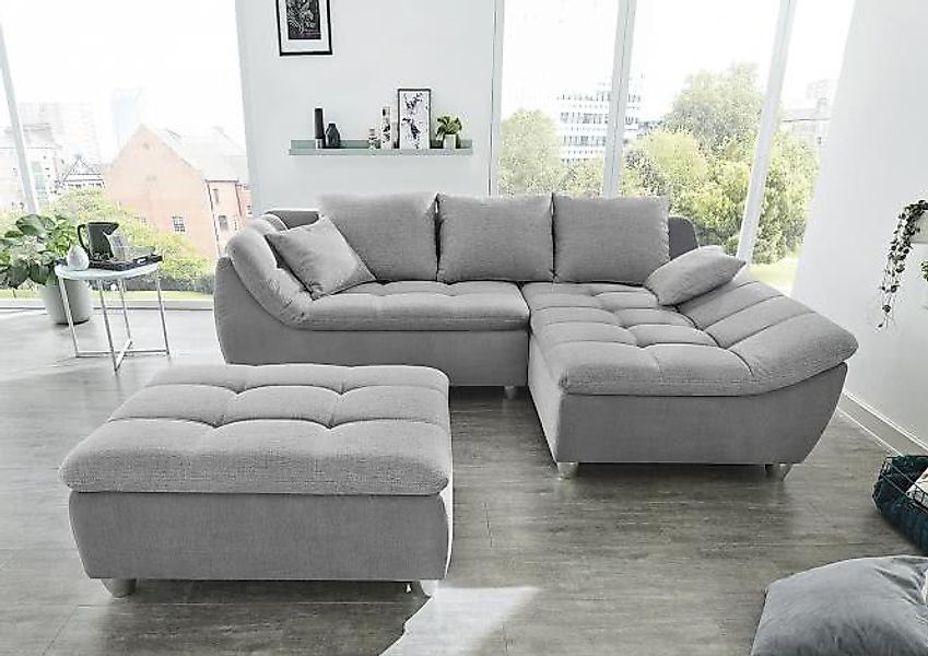 Wohnlandschaft re./li. montierbar GENUA von JOB Hellgrau günstig online kaufen