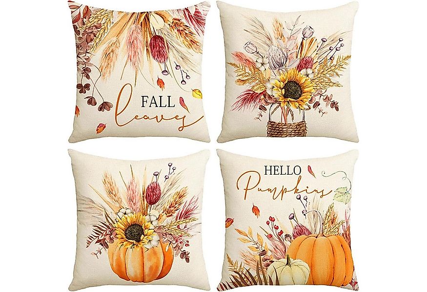 LuxusKollektion Dekohänger Herbstdeko Kissenbezug 45x45cm Thanksgiving Kürb günstig online kaufen