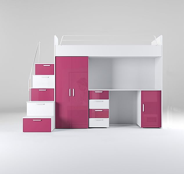 Luxusbetten24 Hochbett Kinderhochbett Dream mit Schreibtisch, günstig online kaufen