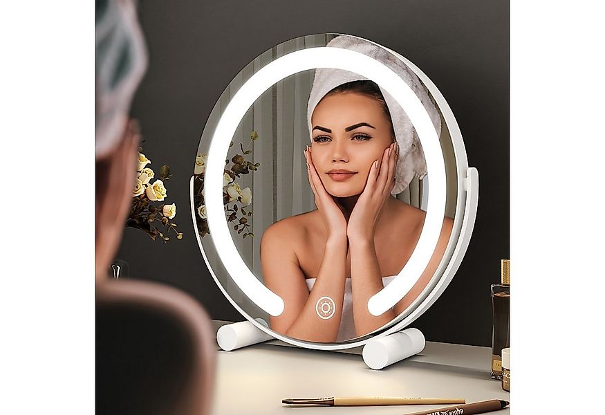 WDWRITTI Kosmetikspiegel LED Schminkspiegel 3Lichtfarben Helligkeit dimmbar günstig online kaufen