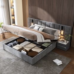 OKWISH Polsterbett Doppelbett Jugendbett Bett Stauraumbett günstig online kaufen