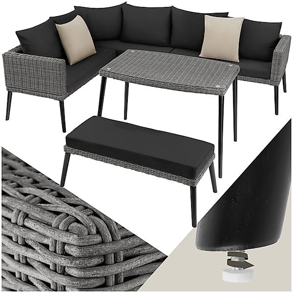 tectake Loungeset Rattan Lounge, (Set, 3-tlg), günstig online kaufen