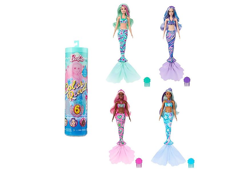 Mattel® Anziehpuppe Mattel HRK12 - Barbie Color Reveal-Puppe Meerjungfrauen günstig online kaufen