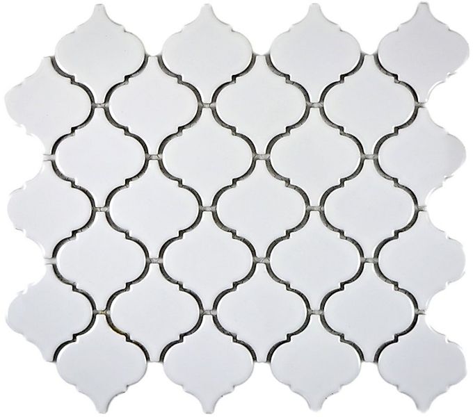 Mosani Mosaikfliesen Florentiner Retro Vintage Mosaik Fliese Keramik weiß g günstig online kaufen