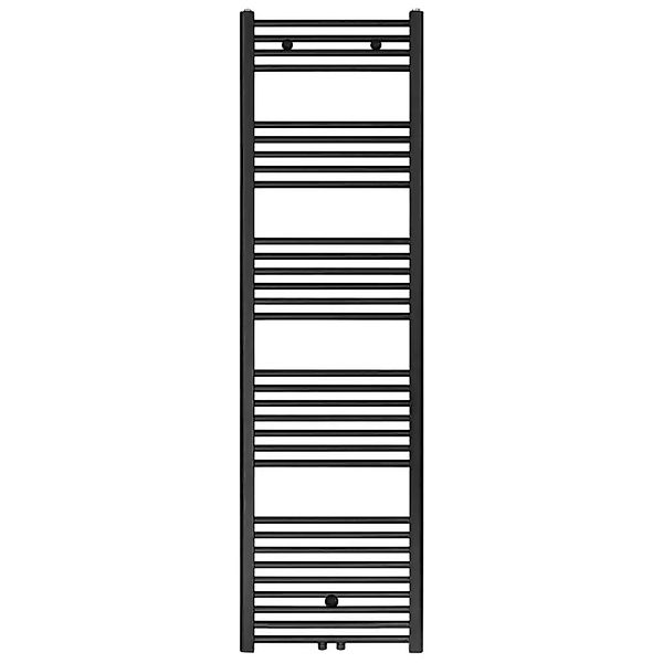 Belrad Badheizkörper Mittelanschluss Schwarz Matt Gebürstet 1800 X 400 HxB günstig online kaufen