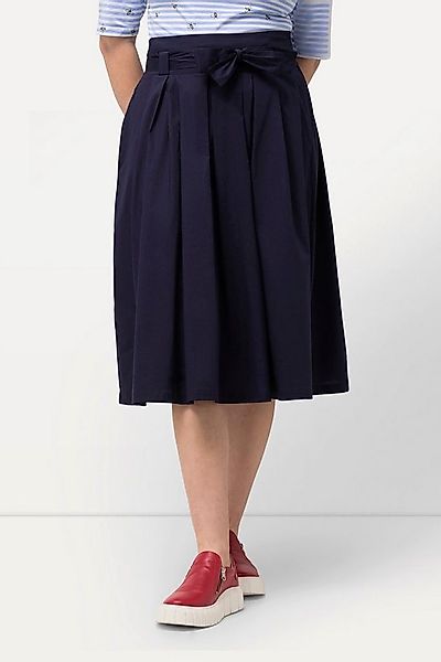 Ulla Popken Jerseyrock Faltenrock A-Linie Komfortbund Bindeband günstig online kaufen