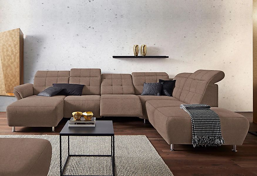 Home affaire Wohnlandschaft "Manhattan U-Form" 2 Sitze mit elektrischer Rel günstig online kaufen