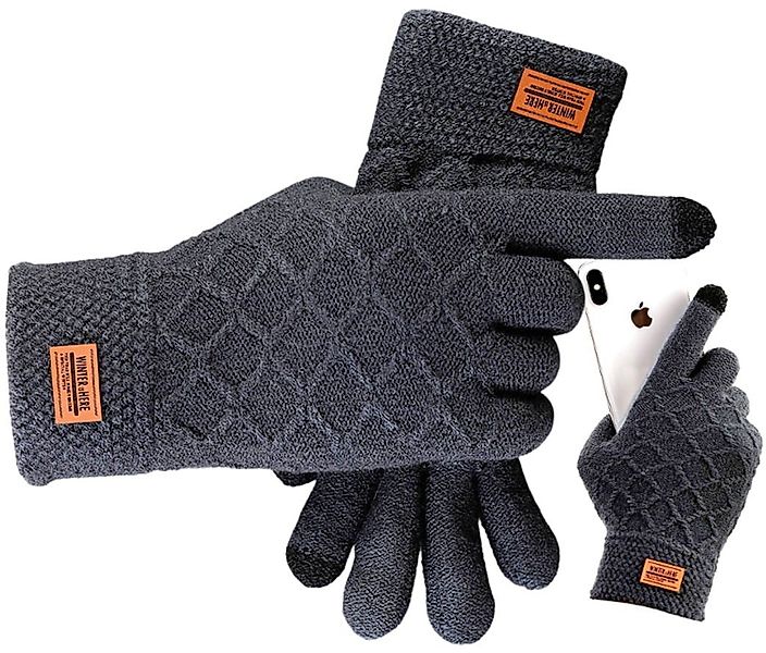 Lycille Strickhandschuhe elegante und warme Männer-Handschuhe mit Muster in günstig online kaufen