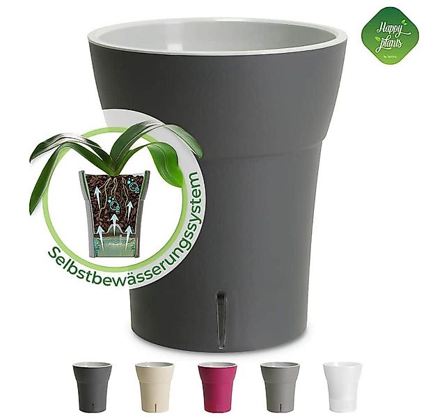 Happy plants Blumentopf Dali-Dea - Selbstbewässernder Orchideentopf, Mattop günstig online kaufen