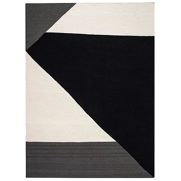 Stripes blocks Kelim Teppich schwarz 200 x 300cm günstig online kaufen
