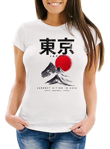 Neverless Print-Shirt Damen T-Shirt Tokyo Asia günstig online kaufen