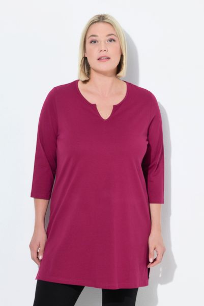 Ulla Popken Longshirt Longshirt A-Linie Tunika-Ausschnitt günstig online kaufen