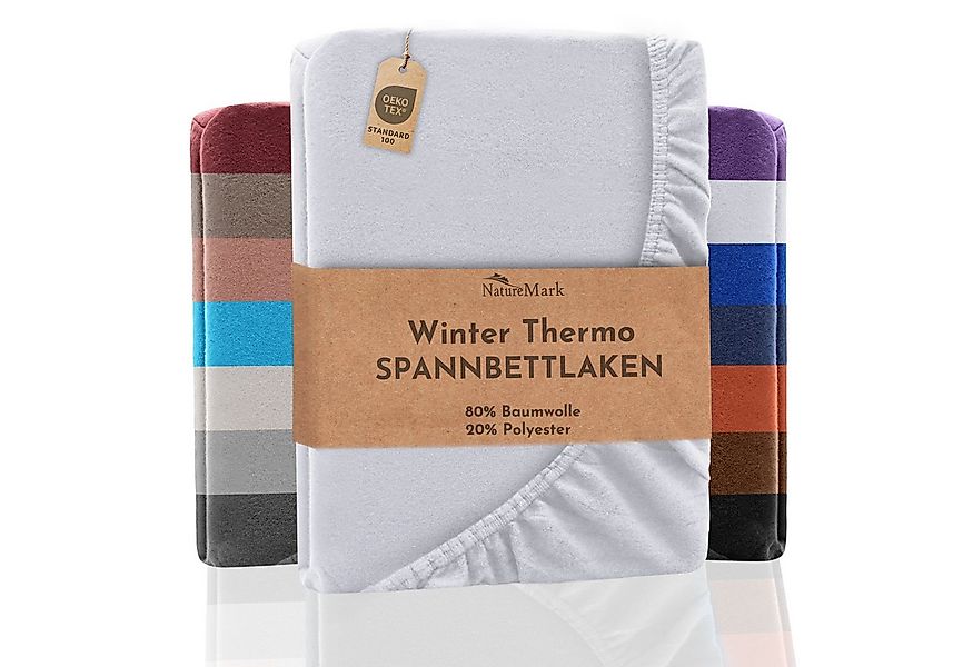 NatureMark Spannbettlaken Winter Thermo Fleece Spannbetttuch, 80% Baumwolle günstig online kaufen