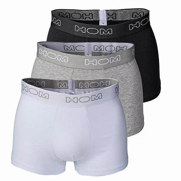 HOM Herren Boxer Shorts, 3er Pack - HOM Boxerlines #2, Baumwolle Weiß/Grau/ günstig online kaufen