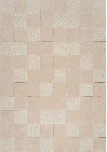 FLAIR RUGS Wollteppich "Checkboard, mit modernem Schachbrettmuster" rechtec günstig online kaufen