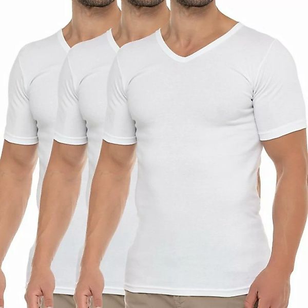 celodoro Kurzarmshirt Herren Business T-Shirt V-Neck Feinripp Baumwolle (1e günstig online kaufen