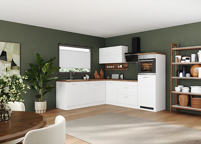 KOCHSTATION Winkelküche "KS-Milan", Stellbreite 250/220 cm, viel Stauraum, günstig online kaufen