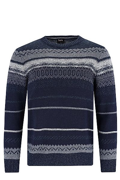 Hajo Rundhalspullover Jacquard-Pullover "Made in Italy" günstig online kaufen