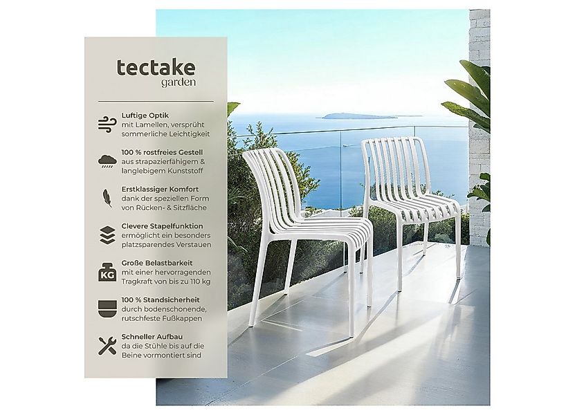 tectake Gartenstuhl Balkonstuhl Alcudia, wetterfest und UV-beständig, stape günstig online kaufen