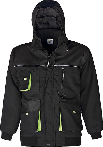Triuso Winterjacke Power Herren Arbeitsjacke schwarz mit abnehmbarer Kapuze günstig online kaufen