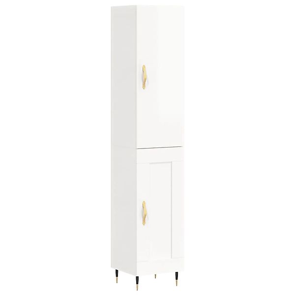 vidaXL Highboard Hochglanz-Weiß 34,5x34x180 cm Holzwerkstoff 3199091 günstig online kaufen