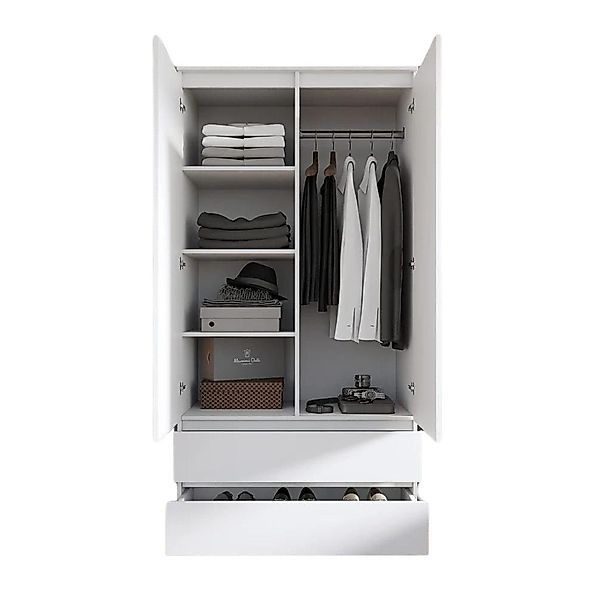 Furnica Kleiderschrank weiß matt Garderobe, 2 günstig online kaufen