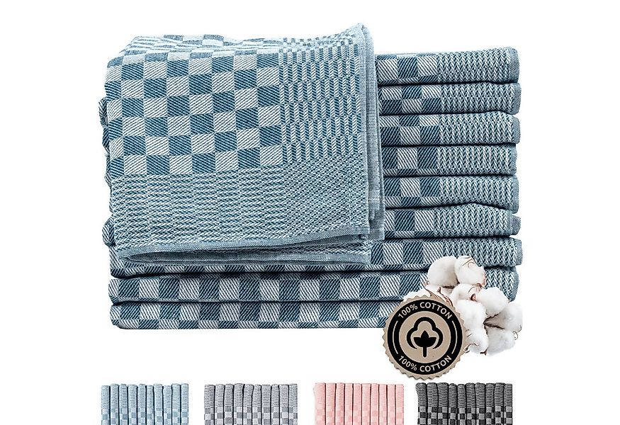 Zestri Geschirrtuch Zwirn-10er Set Grubenhandtücher 50x70 cm 100% Baumwolle günstig online kaufen