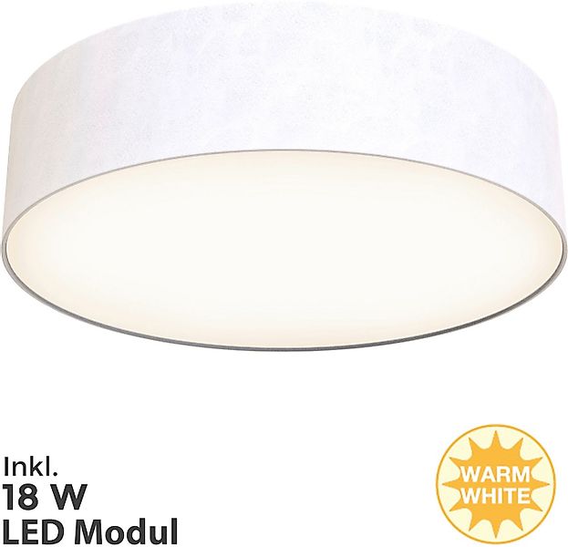 Briloner Leuchten LED Deckenleuchte Stoff LED Deckenleuchte, weiß, 1xLED-Mo günstig online kaufen