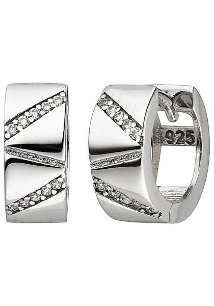 JOBO Paar Creolen, 925 Silber mit 20 Zirkonia günstig online kaufen