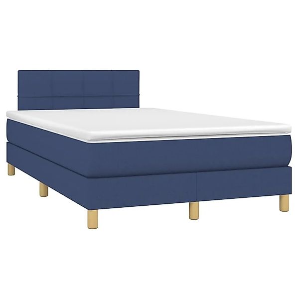 vidaXL Boxspringbett mit Matratze Blau 120x200 cm Stoff 3140607 günstig online kaufen