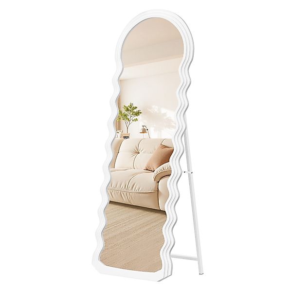 SONGMICS Standspiegel, Wellenform, Bodenspiegel, mit Ständer, günstig online kaufen