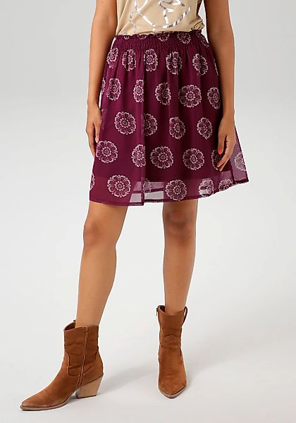 Aniston CASUAL Minirock, mit extravaganten Blütendruck günstig online kaufen