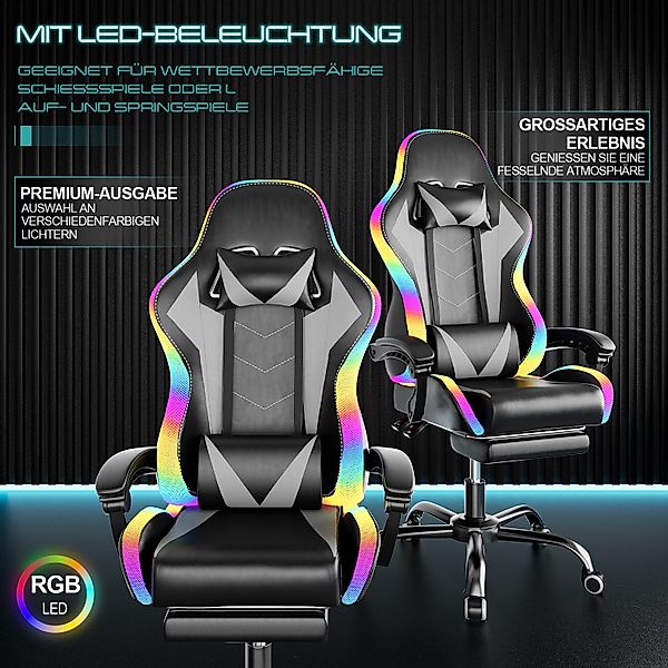 HOMALL Gaming-Stuhl LED Massage Bürostuhl mit günstig online kaufen