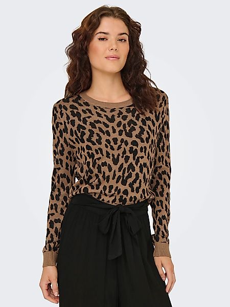ONLY Rundhalspullover "ONLVIENNA LS JQ LEO O-NECK CC KNT" günstig online kaufen