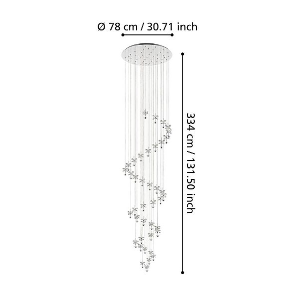 EGLO Stars Of Light LED-Hängeleuchte Pianopoli chrom Ø 78 cm günstig online kaufen