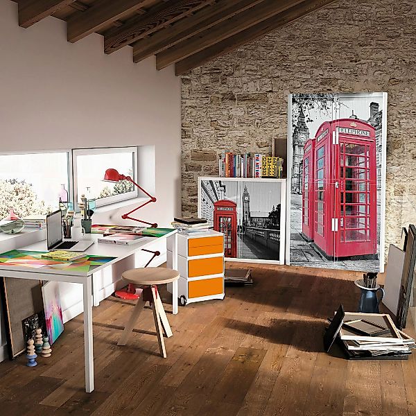 EASYOFFICE Rollladenschrank rote Telefonzelle vor Big Ben (3116C) Lamellen günstig online kaufen