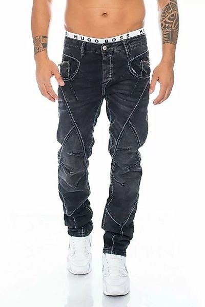 Cipo & Baxx Regular-fit-Jeans Herren Jeans Hose mit aufwendiger Nahtstruktu günstig online kaufen