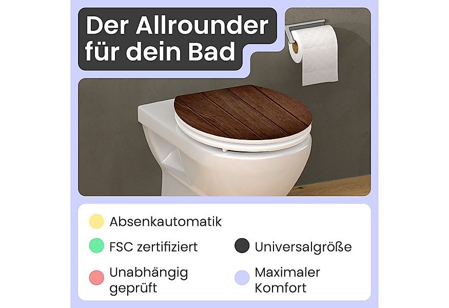 instmaier WC-Sitz Gaia Holz Toilettendeckel, Nussbaum-Holzoptik, mit doppel günstig online kaufen