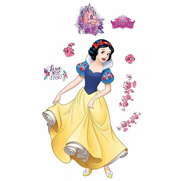 Disney Wandtattoo Schneewittchen Gelb Blau und Rosa 127 x 200 cm 612437 günstig online kaufen